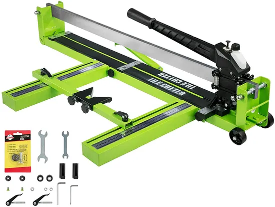Tiler Manual Tile Cutter, Professional Porcelain Ceramic Tile Cutter All-Iron Frame with Adjustable Laser Guide, Tungsten Carbide Cutting Wheel