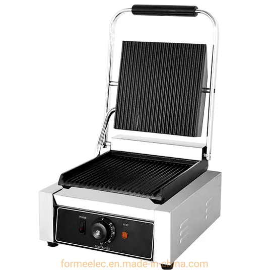 Double Plate Panini Grill Full Grooved Electric Griddle Double Electric Grill