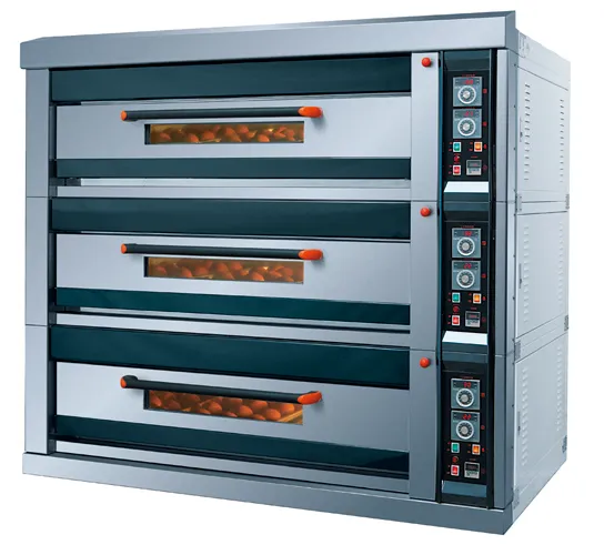 Three Compartment Aluminum Plate Chamber Bakery Equipment Bread Baking Gas Deck Bread Baking Oven