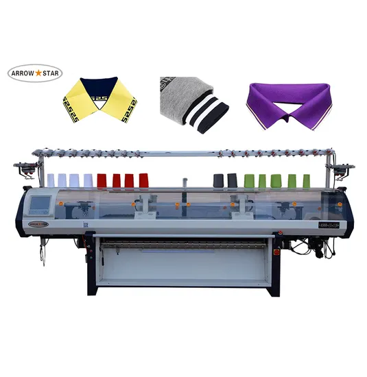 80inch 1+1 System Double Carriage Collar Cuff Flat Knitting Machine