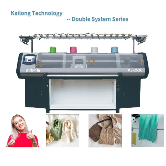 52 Inches 10gg Kailong Double System Flat Knitting Machine for Sweater with Dark Blue