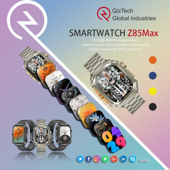 2024 Z85 Max Smart Bracelet - 60+ Days Standby, GPS Tracking, Health Monitoring, 100+ Sports Modes, Wireless Charging & Customizable Dials