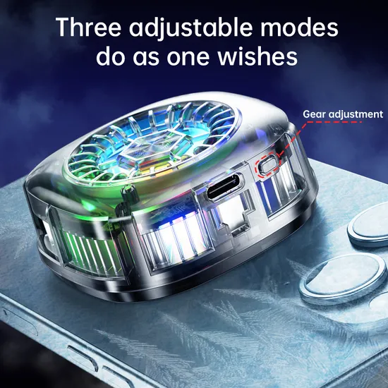 Radiator Light Weighted RGB LED Temperature Display Gaming Accessories Cooling Fan Cell Mobile Phone Cooler for iPhone/Samsung/Android