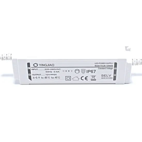 80W Plastic Housing Constant Voltage 12V LED Driver Waterproof Power Supply Manufacturer