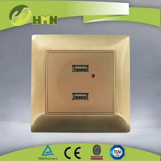 2.1A double USB charger outlet Metal Modern European Style Flush Mounted Electrical wall socket for home hotel office use