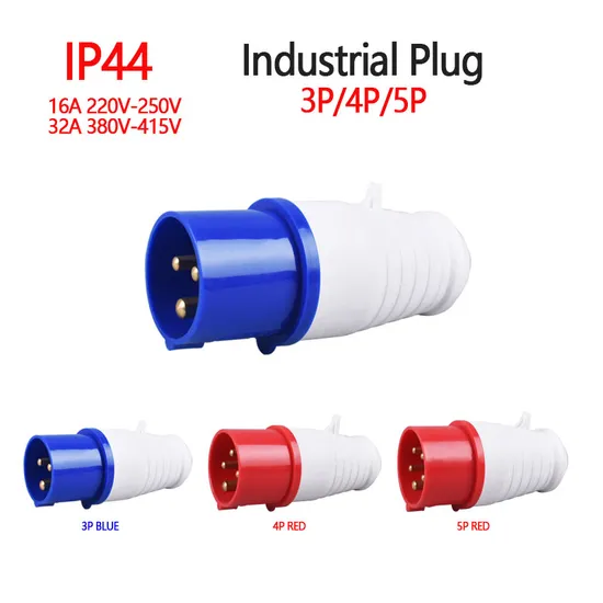 16A/32A Industrial Plugs 3p/4p/5p IP44 Waterproof Electrical Power Plug