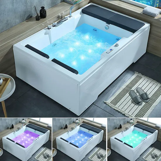 Double LED Surfing Massage Bubble Bath Tub Bluetooth Music Constant Temperature Hotel Villa Luxury Bathtub