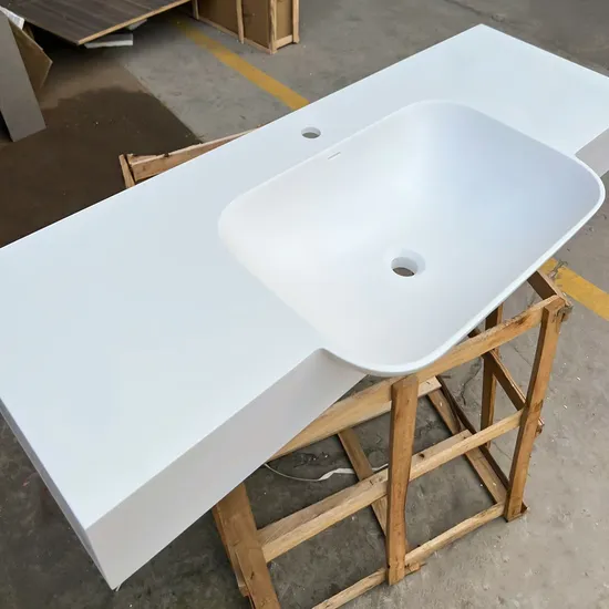 Pure White Marble Acrylic Sink for Modern Bathroom