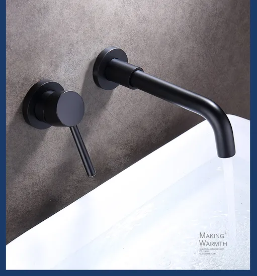 Innada Contemporary Single Handle Matt Black Brass Basin / Lavatory /Sink/Shower/Bathtub Waterfall Bathroom Faucet