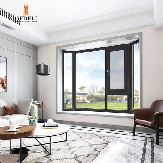 Aluminum Alloy Ultranarrow Swing Tilt and Turn Grey Profiles Suitable Casement Window for Customizable Window