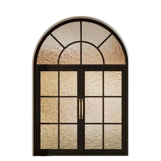 Best Factory Price Round Window Frame Center Circle Shaped Iron Window Grill Design Aluminium Arch Window