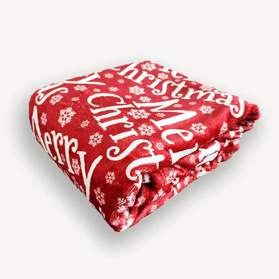 Xmas Tree Snowflake Pattern Microfiber Knitted Blanket Reversible Red Christmas Throw Blanket for Couch