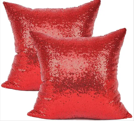 High Quality Sequin Shiny Red 18inch Cushion Cover Living Room Bedroom Car Hotel Cushion Cover