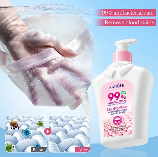 Online Wholesale and Retail Antibacterial Floral Scented Disposable Underwear Laundry Liquid Persil Detergent Decontamination Detergent for Apparel