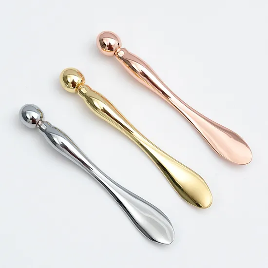 Gold Silver Spatulas Beauty Skin Care Metal Spatula Facial Cream Mini Cosmetic Spoon