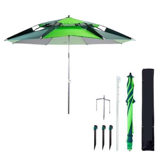 Waterproof Canvas Umbrella Large Camping Beach Umbrella Awning Portable Fishing Umbrella Outdoor Rainproof Sun Protection Bl19656