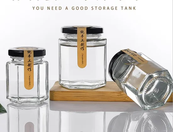 100ml to 500ml Six Diamond Glass Jars
