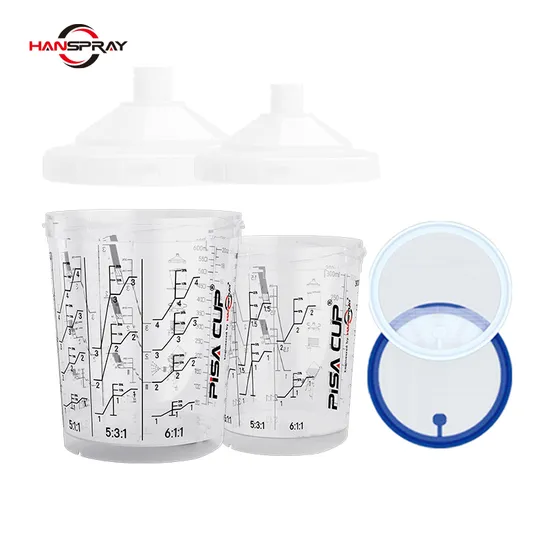 Manufacture Disposable Spray Gun Paint Sps Mixing Cup 600ml 200mic Disposable Plastic Cup