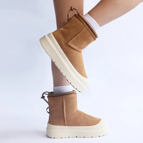 Ultimate Warmth Women′s Snow Boots - Waterproof Cowhide & Plush Wool for Frosty Adventures