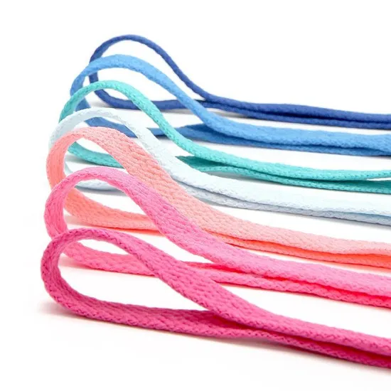 Hot 8mm Flat Shoelaces Sneaker Shoe Laces Colorful Decorative Wholesale Shoelaces