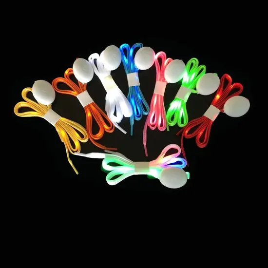 Factory Promotion Hot Sale Support Logo Custom Party Special Fashion LED Luminous Flashing Multicolor Shoelaces