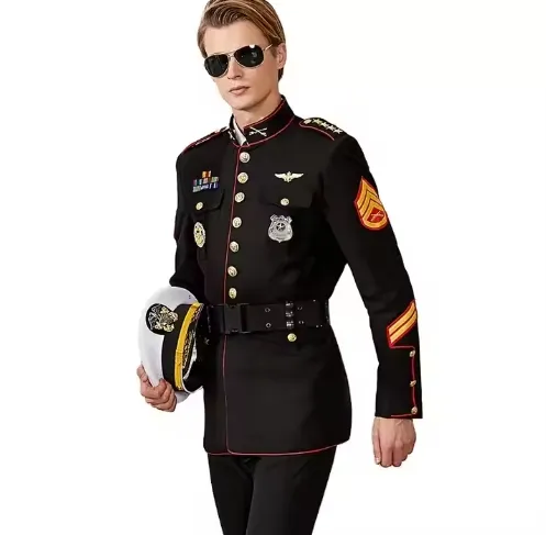 Officers Dress Black Security Guard Uniform Us Style Commander Officer Uniform