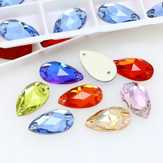Teardrop Flat Back Sew on Rhinestones Wholesale Bulk Crystal Stone Beads DIY Sewing Accessories