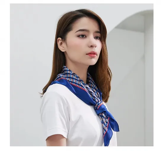 Classic Plaid Element Silk Scarf