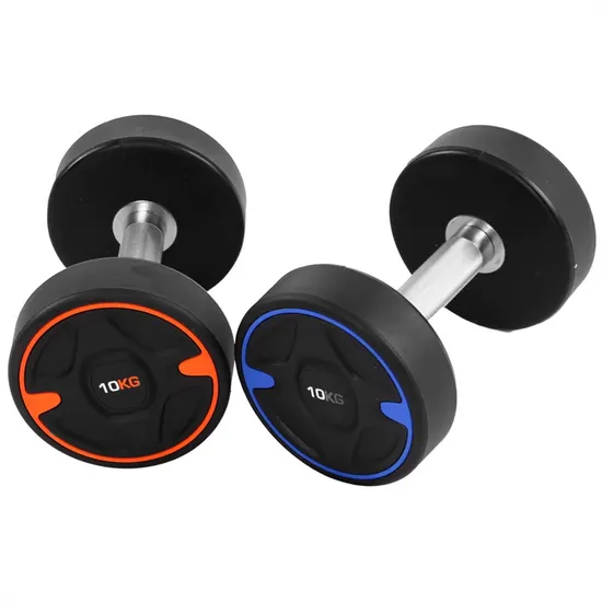 Gym Free Weight Manufacturer Full Black Dumbbells Rubber Dumbbell Set