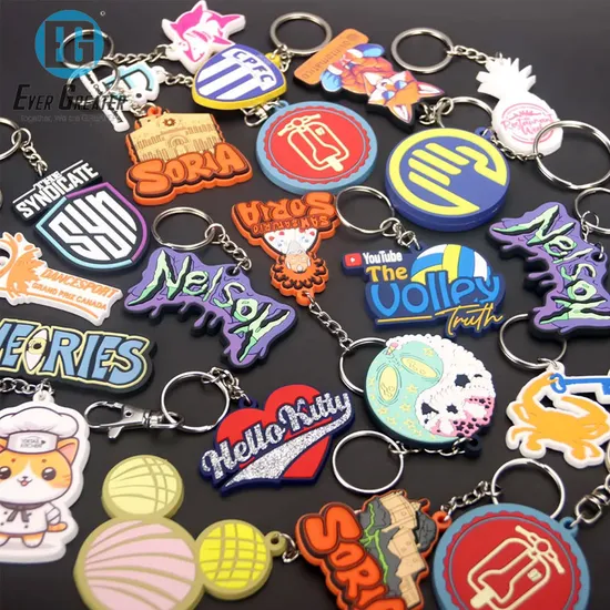 Manufacturer Custom Logo Personalized Designer Cartoon Anime Customised Soft Puffy PVC Silicone Promotional Keychains