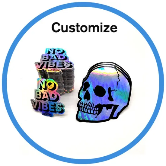 Custom Logo Label 3D Round Die Cut Adhesive Usage Laser Hologram Sticker
