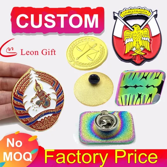 Certified Factory OEM Metal Badge Custom Agent School Logo Anime Cartoon Cute Military Emblem Zinc Alloy Offset Soft Hard Enamel Souvenir Brooch Lapel Pin