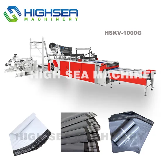 Automatic Hot Seal and Cut Tape Releasing Chip Computer PE PP Film Biodegradable Film Courier Express Mail Plastic Bag Making Machine