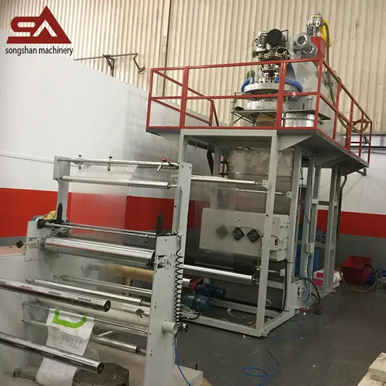 Double Winding Station 600mm Film Width Water Cooling PP Film Blowing Machine