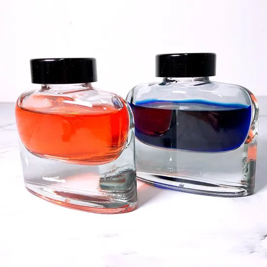 Hot Sale Office Use School Supplies 50ml Empty Pen Water Packaging Ink Bottle Printing Glass Bottle