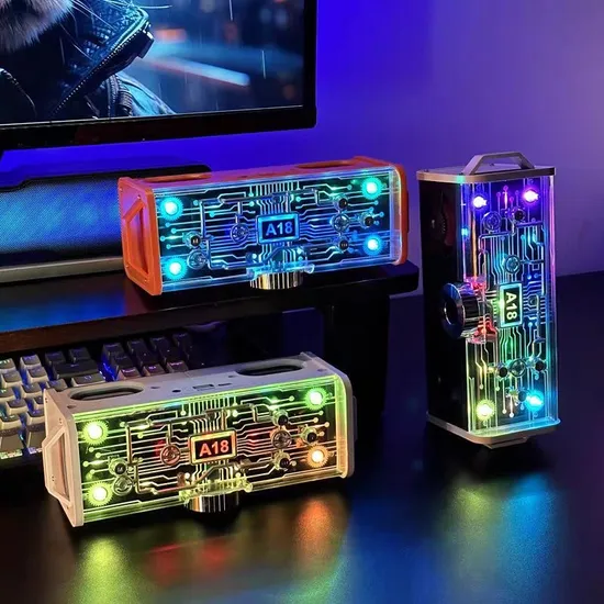 RGB Light Mini Bluetooth Speaker Rechargeable Portable Wireless A18 for PC Laptop