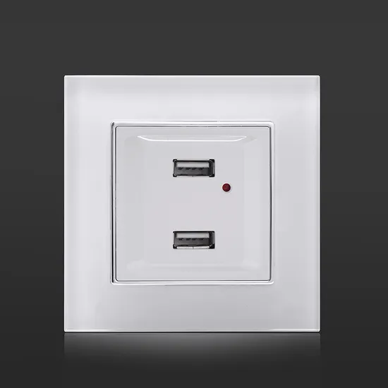 China Manufacturer EU Standard OEM High Quality 2100MA 5V Glass Plate Double 2 Pin Outlet Electric Power Supply Wall Socket