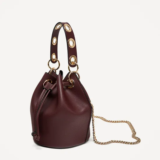 Guangzhou Factory Designer Ladies Bag Fashion PU Leather Bucket Bag