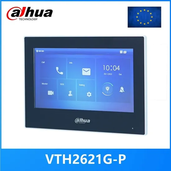 IP Indoor Monitor Dahua Vth2621gw-P/Vth2621gw-Wp 6-Channel Alarm Input Touch Doorbell Monitor with Video Intercom
