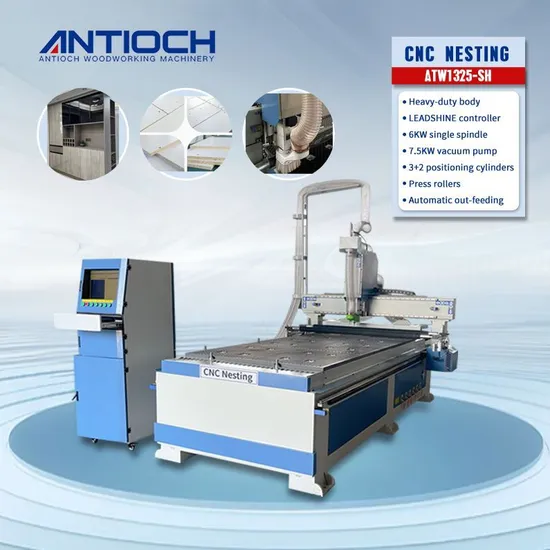 Efficient Single Spindle CNC Nesting CNC Router with Roller Press