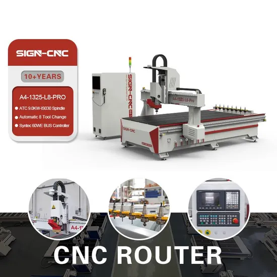 CNC Router with Atc 9kw Spindle 3axis for Wood Furniture Making and Processing