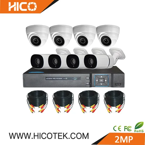Hico H. 265 H. 264 Camera DVR 8CH 1080P IP67 Dome and Bullet Camera Security Night Vision CCTV Analog Wireless WiFi Kit