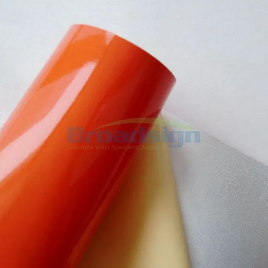 Orange Acrylic Reflective Adhesive Vinyl Sheet Br3200