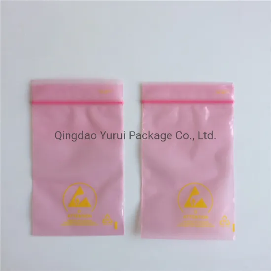 Anti-Static Waterproof Pink LDPE Reclosable Bag with Custom Design