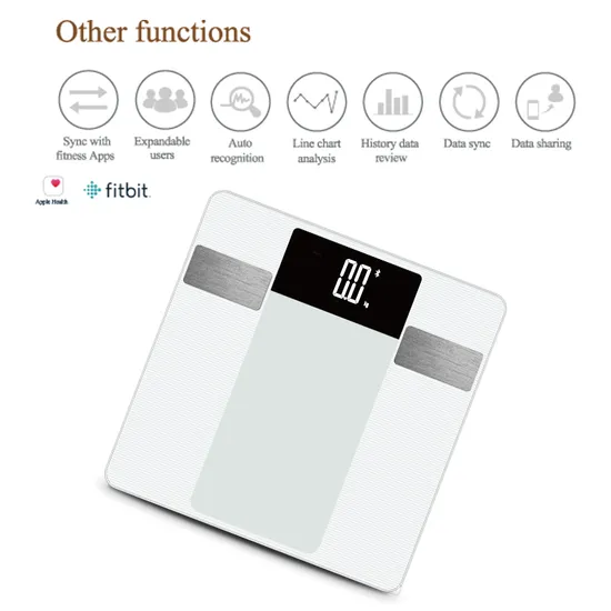 Tempered Glass Digital Personal Weight 180kg 396lb Weighing Household Bluetooth Body Scale with APP