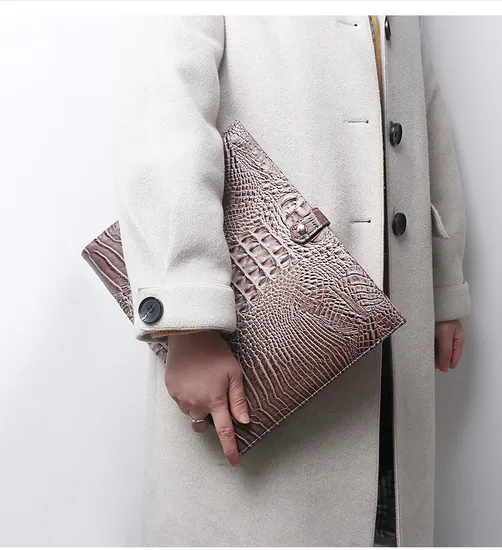 Sh2029 Ostrich Crocodile Leather Portfolio Luxury PRO iPad Pouch Universal Tablet Case