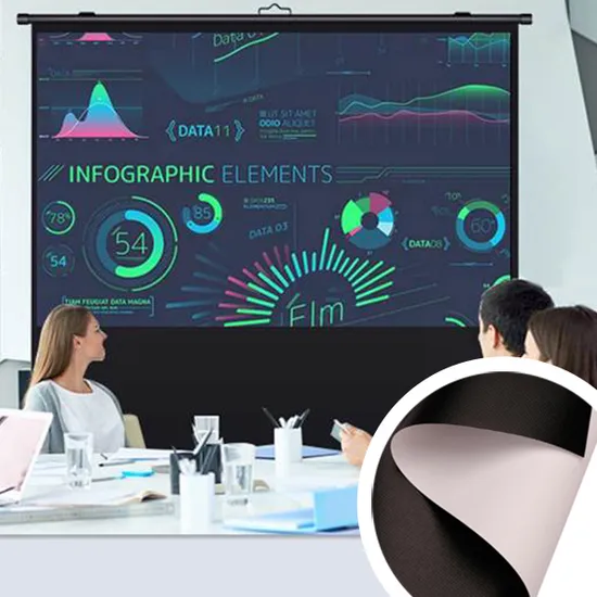 2.5m/3.2m Width Woven Projection Screen Fabric Tripod Projector Screen