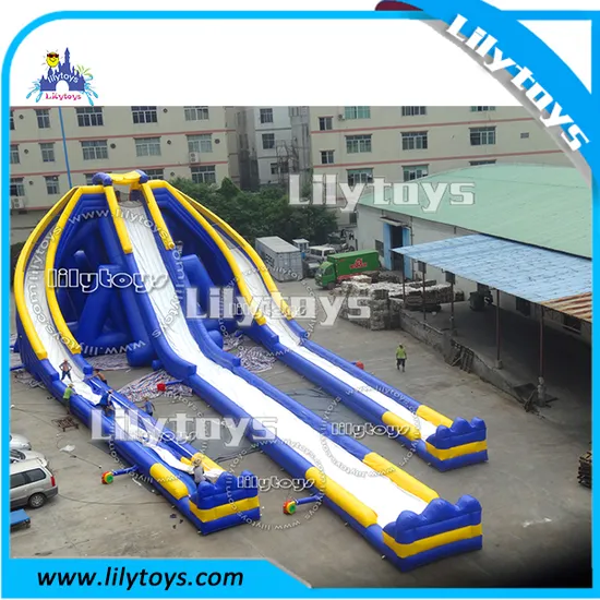 Water Park Play equipment Inflatable Triple Water Slide for Adults Giant Water Slide
