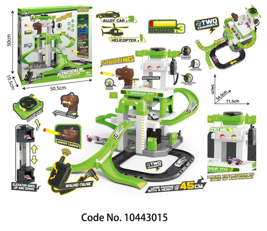 Multi-Functional Challenge Car Parking Lot Auto Building Colorful Dinosaur Park Building Toy Set