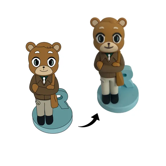 Customized PVC Cartoon Dolls Mascot Figurines 3D Three-Dimensional Dolls Working Bear